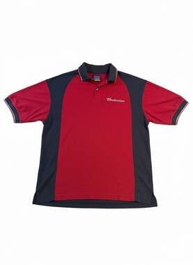 Vintage Budweiser Riverside Two-Tone Embroidered Polo Shirt Men's Size Medium